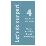 Social Distancing Elevator Door Decal, 36 in W x 84 in H, Teal